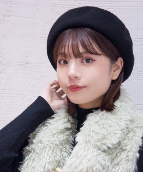 polcadot（ポルカドット）の「ウールバスクベレー（ハンチング/ベレー帽・レディース・アイボリー/ダークグリーン/ベージュ/ブラック/モカ・FREE）」の13枚目の写真