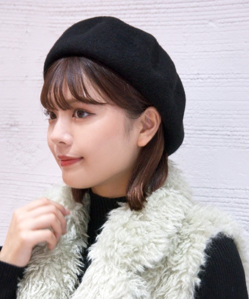 polcadot（ポルカドット）の「ウールバスクベレー（ハンチング/ベレー帽・レディース・アイボリー/ダークグリーン/ベージュ/ブラック/モカ・FREE）」の14枚目の写真