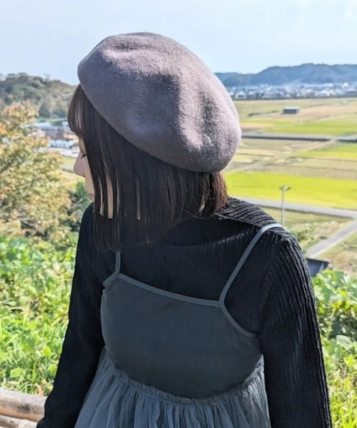polcadot（ポルカドット）の「ウールバスクベレー（ハンチング/ベレー帽・レディース・アイボリー/ダークグリーン/ベージュ/ブラック/モカ・FREE）」の22枚目の写真
