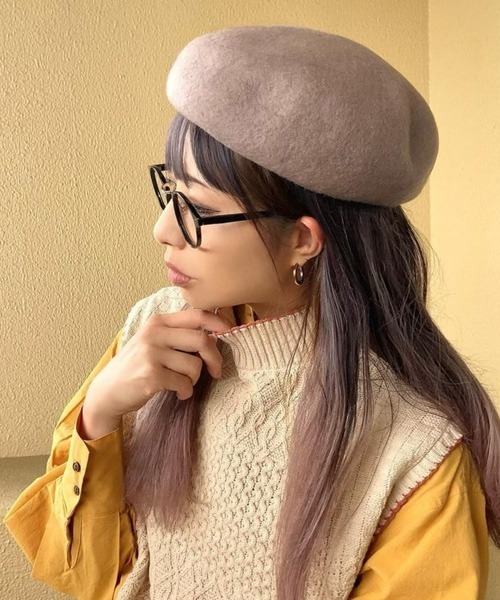 polcadot（ポルカドット）の「ウールバスクベレー（ハンチング/ベレー帽・レディース・アイボリー/ダークグリーン/ベージュ/ブラック/モカ・FREE）」の17枚目の写真