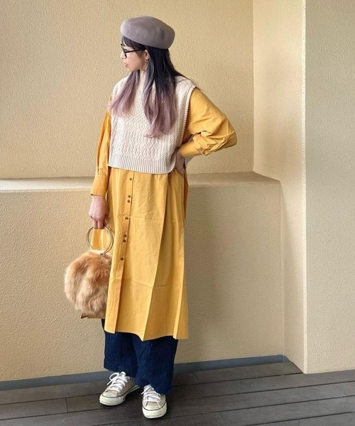 polcadot（ポルカドット）の「ウールバスクベレー（ハンチング/ベレー帽・レディース・アイボリー/ダークグリーン/ベージュ/ブラック/モカ・FREE）」の18枚目の写真