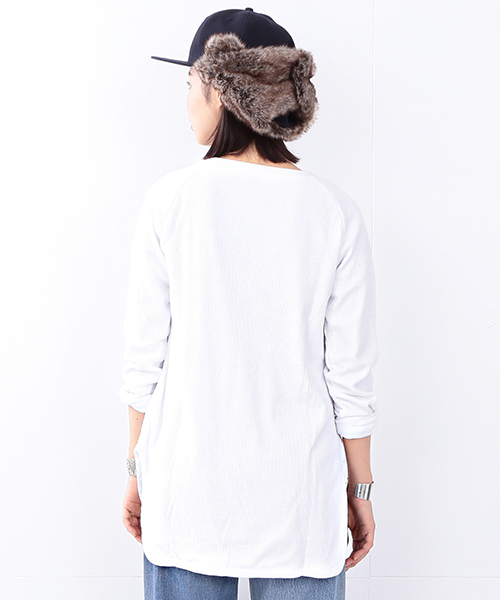 BEAMS BOY（ビームスボーイ）の「BEAMS BOY / サーマル×天竺 リバーシブル ロングスリーブ （Tシャツ/カットソー・レディース・ホワイト/グレー・ONE SIZE）」の12枚目の写真