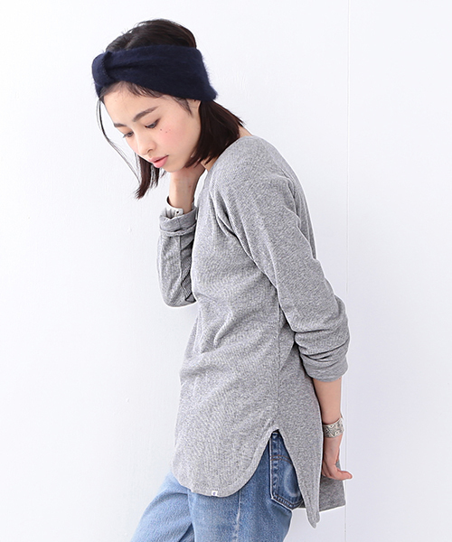 BEAMS BOY（ビームスボーイ）の「BEAMS BOY / サーマル×天竺 リバーシブル ロングスリーブ （Tシャツ/カットソー・レディース・ホワイト/グレー・ONE SIZE）」の14枚目の写真