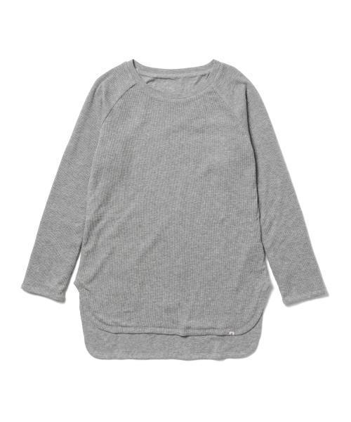 BEAMS BOY（ビームスボーイ）の「BEAMS BOY / サーマル×天竺 リバーシブル ロングスリーブ （Tシャツ/カットソー・レディース・ホワイト/グレー・ONE SIZE）」の3枚目の写真