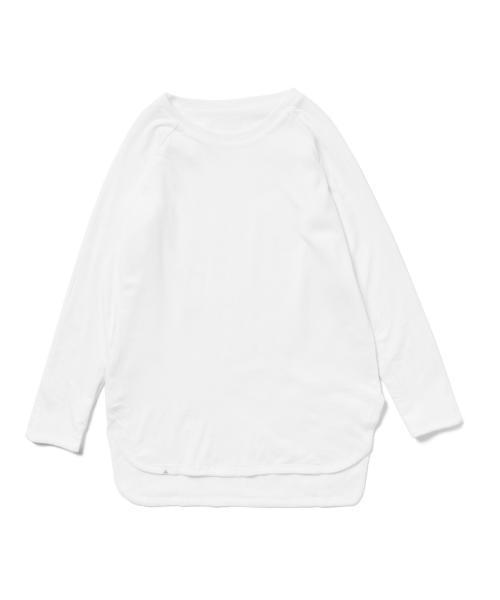 BEAMS BOY（ビームスボーイ）の「BEAMS BOY / サーマル×天竺 リバーシブル ロングスリーブ （Tシャツ/カットソー・レディース・ホワイト/グレー・ONE SIZE）」の4枚目の写真