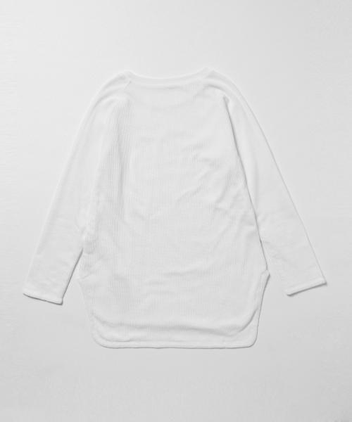 BEAMS BOY（ビームスボーイ）の「BEAMS BOY / サーマル×天竺 リバーシブル ロングスリーブ （Tシャツ/カットソー・レディース・ホワイト/グレー・ONE SIZE）」の7枚目の写真