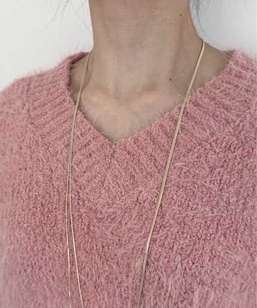 EPIMI E'PIMMY（エピミエピミー）の「【ハンドウォッシャブル】2WAYモールフェザーショートプルオーバー（ニット/セーター・レディース・ピンクベージュ/ブルー/チャコールグレー/オフホワイト・MEDIUM）」の17枚目の写真