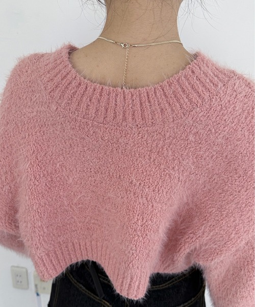 EPIMI E'PIMMY（エピミエピミー）の「【ハンドウォッシャブル】2WAYモールフェザーショートプルオーバー（ニット/セーター・レディース・ピンクベージュ/ブルー/チャコールグレー/オフホワイト・MEDIUM）」の18枚目の写真