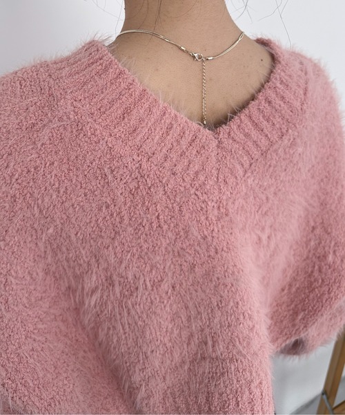 EPIMI E'PIMMY（エピミエピミー）の「【ハンドウォッシャブル】2WAYモールフェザーショートプルオーバー（ニット/セーター・レディース・ピンクベージュ/ブルー/チャコールグレー/オフホワイト・MEDIUM）」の22枚目の写真