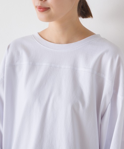 OMNES（オムネス）の「袖ボリュームタック長袖Tシャツ（Tシャツ/カットソー・レディース・ホワイト/グレー/キャメル/ブラック・FREE）」の10枚目の写真