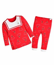 moimoln（モイモルン）の「【セットアップ】サンタモチーフセーラーカラートップス＆パンツ（ルームウェア/パジャマ・キッズ）」