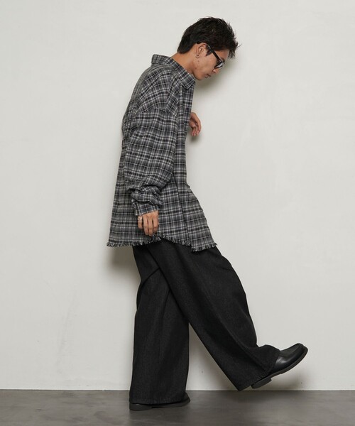 PUBLUX(パブリュクス)の「PUBLUX/パブリュクス スーパービッグダメージシャツ【限定展開】(シャツ/ブラウス・メンズ・グリーン/ネイビー/ブラック・SMALL/MEDIUM/LARGE)」の12枚目の写真