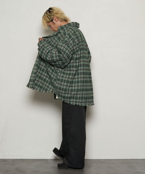 PUBLUX(パブリュクス)の「PUBLUX/パブリュクス スーパービッグダメージシャツ【限定展開】(シャツ/ブラウス・メンズ・グリーン/ネイビー/ブラック・SMALL/MEDIUM/LARGE)」の22枚目の写真