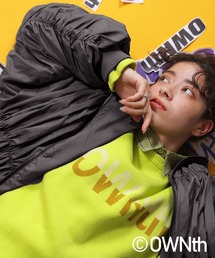 OWNth（オンス）の「ギャザーデザインフルジップブルゾン（ナイロンジャケット）」