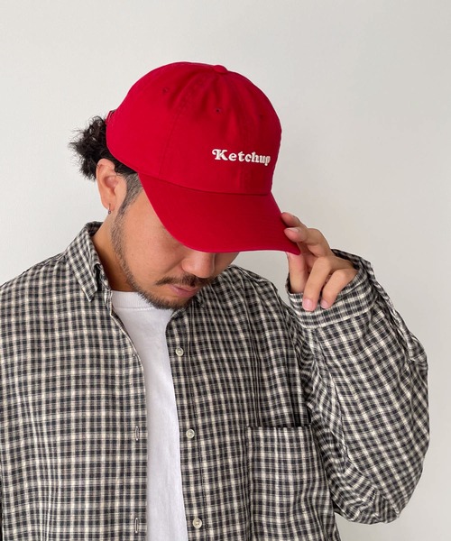 CANAL JEAN(キャナルジーン)の「AMERICAN NEEDLE ketchup刺繍CAP(キャップ・レディース・レッド・ONE SIZE)」の6枚目の写真