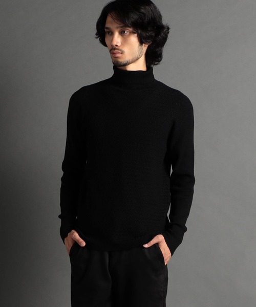 HIDEAWAYS NICOLE（ハイダウェイニコル）の「シェブロンJQタートルネックニット（ニット/セーター・メンズ・ボルドー/ブラック/モカ/ホワイト×ライトグレー・X-LARGE/MEDIUM/LARGE）」の2枚目の写真