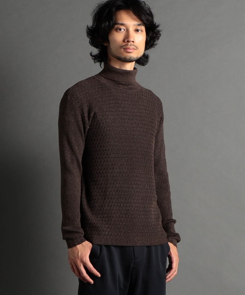 HIDEAWAYS NICOLE（ハイダウェイニコル）の「シェブロンJQタートルネックニット（ニット/セーター・メンズ・ボルドー/ブラック/モカ/ホワイト×ライトグレー・X-LARGE/MEDIUM/LARGE）」の3枚目の写真