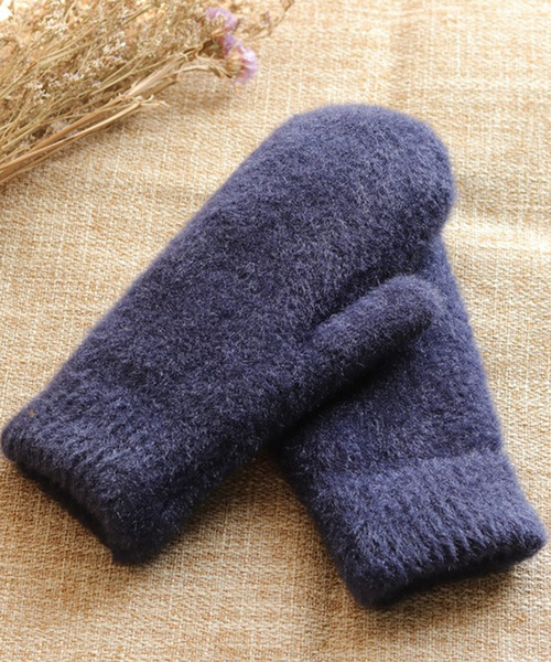 DAY CLOSET(デイ クローゼット)の「レディース シャギーニットボアミトン手袋(手袋・レディース・グレー/モカ/ネイビー/アイボリー/ワイン・ONE SIZE)」の4枚目の写真