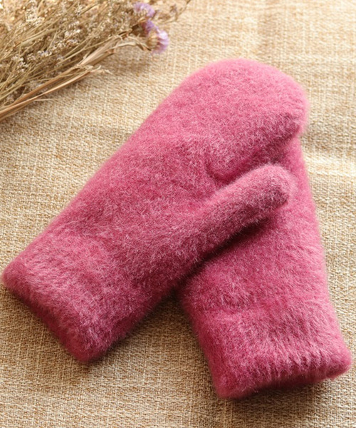 DAY CLOSET(デイ クローゼット)の「レディース シャギーニットボアミトン手袋(手袋・レディース・グレー/モカ/ネイビー/アイボリー/ワイン・ONE SIZE)」の5枚目の写真