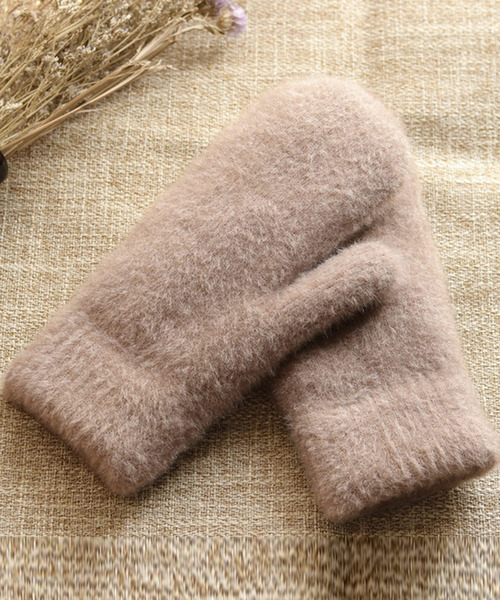 DAY CLOSET(デイ クローゼット)の「レディース シャギーニットボアミトン手袋(手袋・レディース・グレー/モカ/ネイビー/アイボリー/ワイン・ONE SIZE)」の3枚目の写真