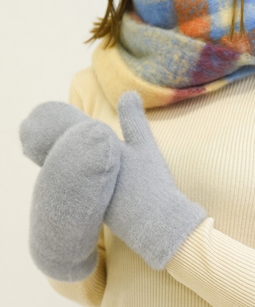 DAY CLOSET(デイ クローゼット)の「レディース シャギーニットボアミトン手袋(手袋・レディース・グレー/モカ/ネイビー/アイボリー/ワイン・ONE SIZE)」の9枚目の写真