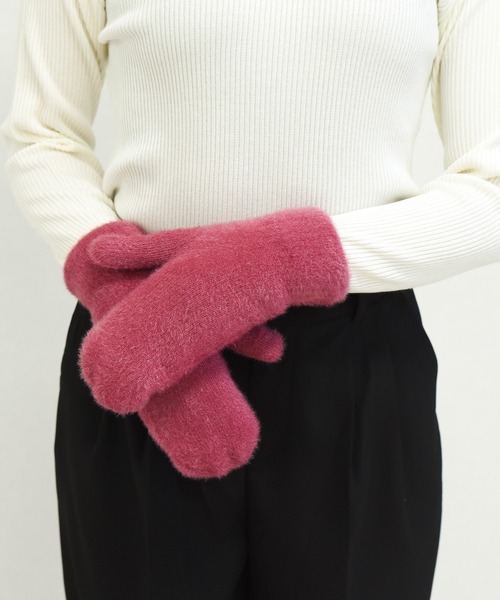 DAY CLOSET(デイ クローゼット)の「レディース シャギーニットボアミトン手袋(手袋・レディース・グレー/モカ/ネイビー/アイボリー/ワイン・ONE SIZE)」の16枚目の写真