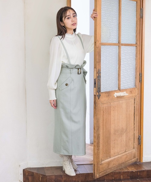 mysty woman（ミスティウーマン）の「サス付き2wayハイウエストスカート 990900（スカート・レディース・ブラウン/ライトグリーン/ブラック・FREE）」の22枚目の写真