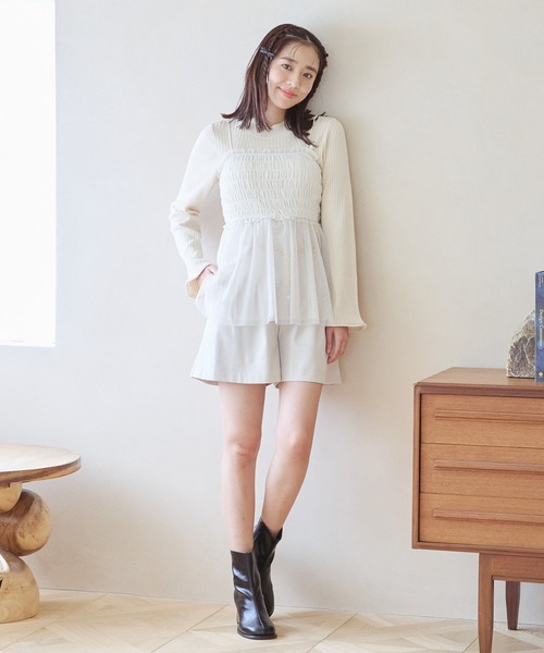 mysty woman（ミスティウーマン）の「アソートタックショートパンツ 101952（その他パンツ・レディース・ブラック系その他/モカ/ホワイト系その他・FREE）」の4枚目の写真