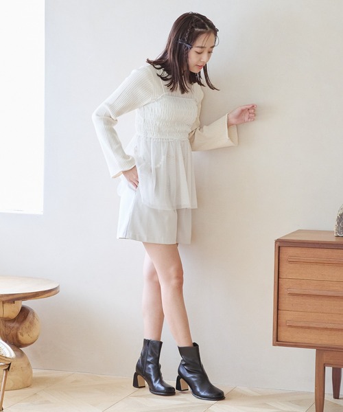 mysty woman（ミスティウーマン）の「アソートタックショートパンツ 101952（その他パンツ・レディース・ブラック系その他/モカ/ホワイト系その他・FREE）」の5枚目の写真