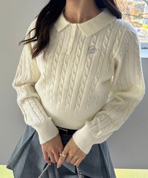 ケーブル衿ニット 1041050010