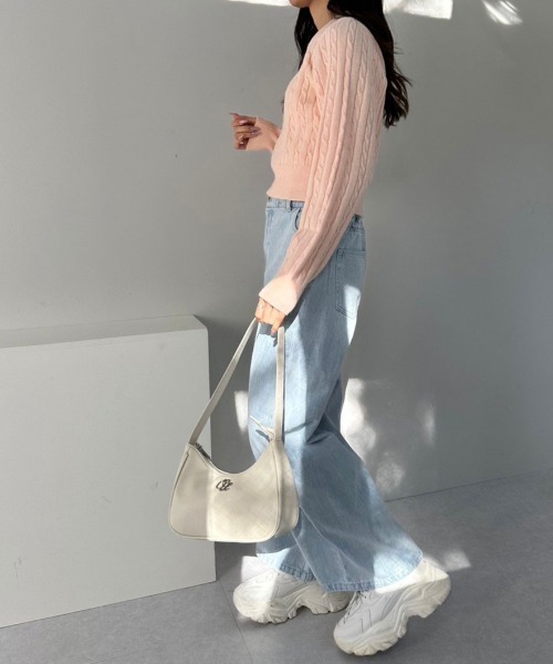 OLIVE des OLIVE(オリーブデオリーブ)の「ケーブル衿ニット 1041050010(ニット/セーター・レディース・オフホワイト/トップグレー/ピンク/ネイビー・FREE)」の6枚目の写真