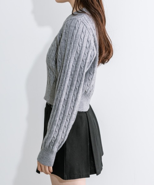 OLIVE des OLIVE(オリーブデオリーブ)の「ケーブル衿ニット 1041050010(ニット/セーター・レディース・オフホワイト/トップグレー/ピンク/ネイビー・FREE)」の13枚目の写真