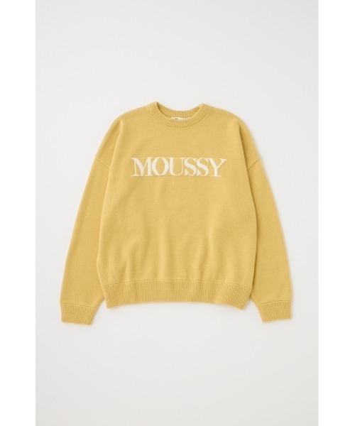 MOUSSYセーター（イエロー） セール】【ライトブラックWEB限定カラー】KNITTED WORDS セーター