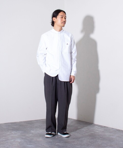 GEVACO（ゲバコ）の「【GEVACO/ゲバコ】オックスバンドカラー長袖シャツ（シャツ/ブラウス・メンズ・ホワイト/ピンク/グリーン/ブラック系その他/グレー系その他・S/M/L）」の12枚目の写真