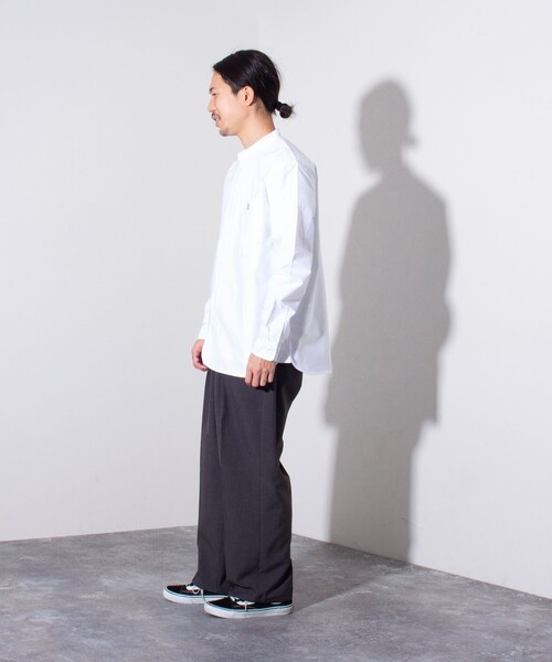 GEVACO（ゲバコ）の「【GEVACO/ゲバコ】オックスバンドカラー長袖シャツ（シャツ/ブラウス・メンズ・ホワイト/ピンク/グリーン/ブラック系その他/グレー系その他・S/M/L）」の13枚目の写真