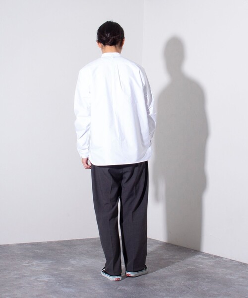 GEVACO（ゲバコ）の「【GEVACO/ゲバコ】オックスバンドカラー長袖シャツ（シャツ/ブラウス・メンズ・ホワイト/ピンク/グリーン/ブラック系その他/グレー系その他・S/M/L）」の14枚目の写真