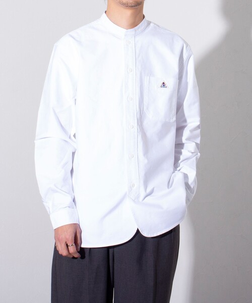 GEVACO（ゲバコ）の「【GEVACO/ゲバコ】オックスバンドカラー長袖シャツ（シャツ/ブラウス・メンズ・ホワイト/ピンク/グリーン/ブラック系その他/グレー系その他・S/M/L）」の15枚目の写真