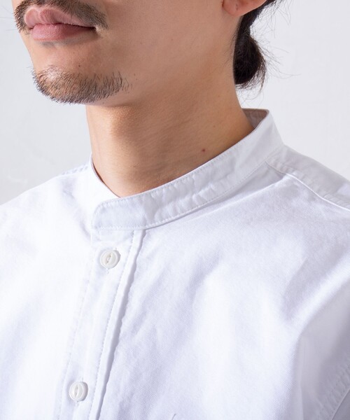 GEVACO（ゲバコ）の「【GEVACO/ゲバコ】オックスバンドカラー長袖シャツ（シャツ/ブラウス・メンズ・ホワイト/ピンク/グリーン/ブラック系その他/グレー系その他・S/M/L）」の21枚目の写真