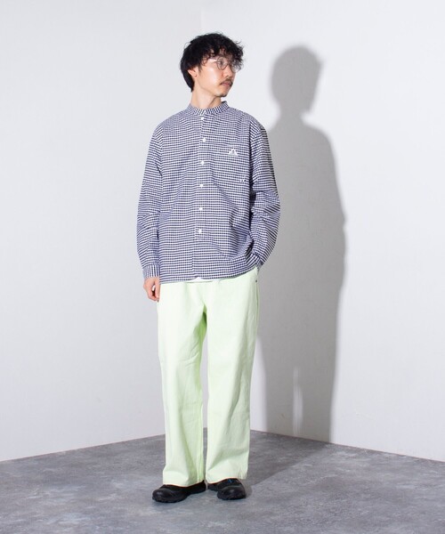 GEVACO（ゲバコ）の「【GEVACO/ゲバコ】オックスバンドカラー長袖シャツ（シャツ/ブラウス・メンズ・ホワイト/ピンク/グリーン/ブラック系その他/グレー系その他・S/M/L）」の7枚目の写真