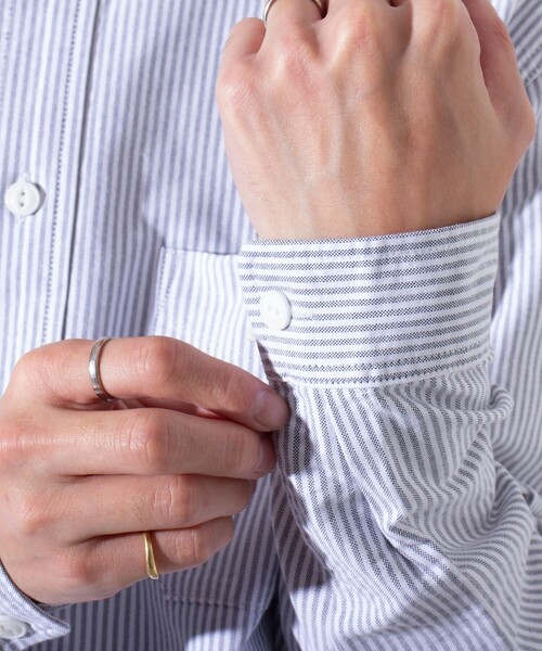 GEVACO（ゲバコ）の「【GEVACO/ゲバコ】オックスバンドカラー長袖シャツ（シャツ/ブラウス・メンズ・ホワイト/ピンク/グリーン/ブラック系その他/グレー系その他・S/M/L）」の9枚目の写真