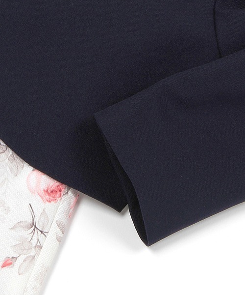 petit main（プティマイン）の「レース衿花柄OP+JKセット（スーツ