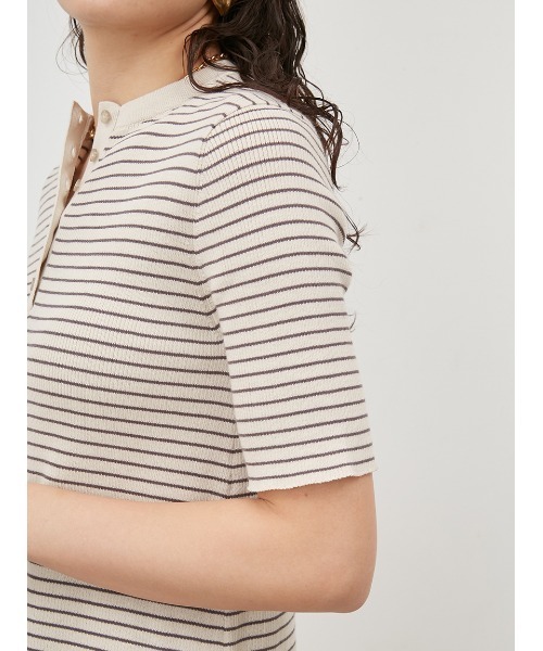 Mila Owen（ミラオーウェン）の「ヘンリーネックオーガニックリブニット【手洗い可能】（ニット/セーター・レディース・その他/ブラック/アイボリー/オレンジ・0/1）」の11枚目の写真