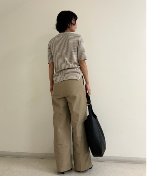 Mila Owen（ミラオーウェン）の「ヘンリーネックオーガニックリブニット【手洗い可能】（ニット/セーター・レディース・その他/ブラック/アイボリー/オレンジ・0/1）」の19枚目の写真