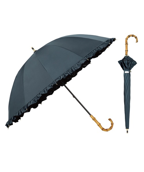 UVO（ウーボ）の「★完全遮光100% 最強の日傘「UVO（ウーボ）」12本骨 長傘 フリル Wpc.（長傘・レディース・オフホワイト/ベージュ/ラベンダー/ブラック/ブルーグレー/グレー・FREE）」の4枚目の写真