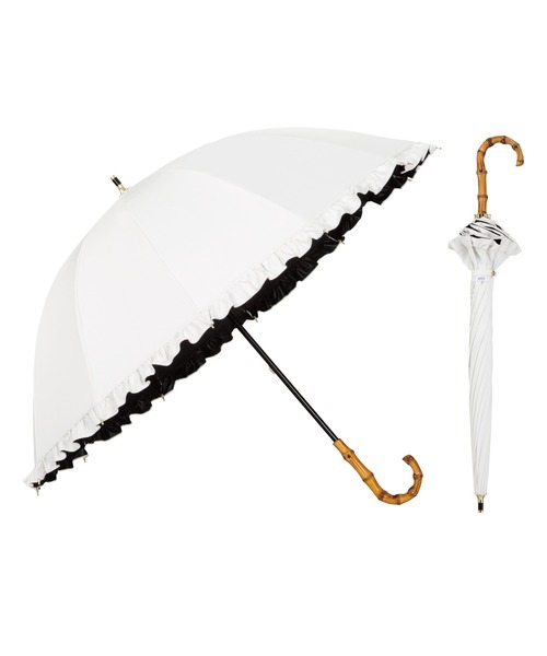 UVO（ウーボ）の「★完全遮光100% 最強の日傘「UVO（ウーボ）」12本骨 長傘 フリル Wpc.（長傘・レディース・オフホワイト/ベージュ/ラベンダー/ブラック/ブルーグレー/グレー・FREE）」の10枚目の写真