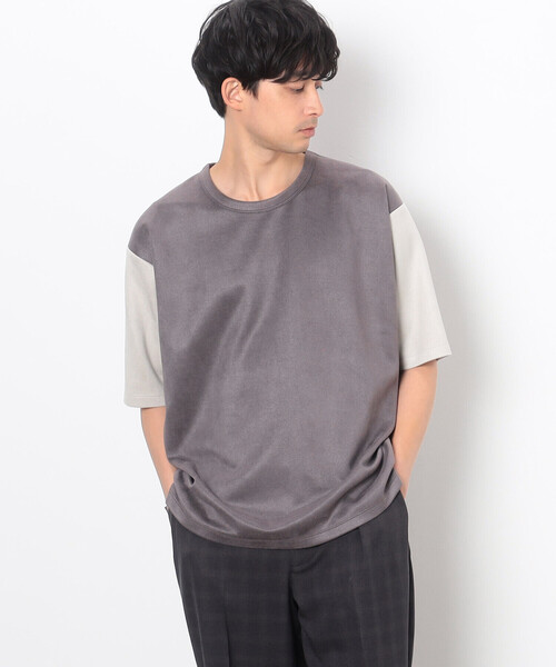 COMME CA COMMUNE(コムサコミューン)の「フェイクスエード Tシャツ(Tシャツ/カットソー・メンズ・グレー/ブルー/アイボリー・L/M)」の15枚目の写真