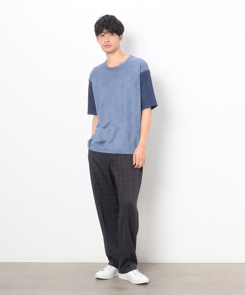 COMME CA COMMUNE(コムサコミューン)の「フェイクスエード Tシャツ(Tシャツ/カットソー・メンズ・グレー/ブルー/アイボリー・L/M)」の14枚目の写真