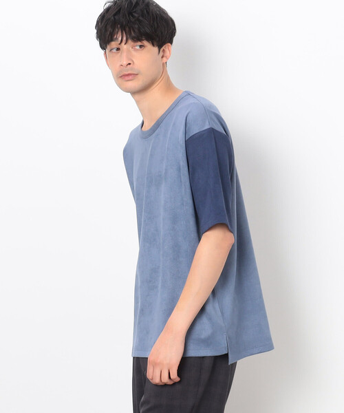 COMME CA COMMUNE(コムサコミューン)の「フェイクスエード Tシャツ(Tシャツ/カットソー・メンズ・グレー/ブルー/アイボリー・L/M)」の13枚目の写真