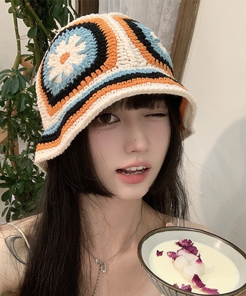 ぐら♡ フラワーデザイン クロシェハット cula831（ハット）｜c.u.l