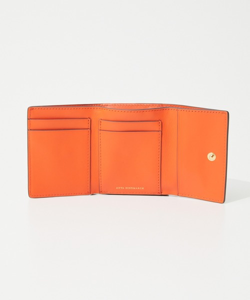 ANYA HINDMARCH（アニヤハインドマーチ）の「ANYA HINDMARCH Mini Trifold Zany in Shiny Capra with Circus アニヤハインドマーチ ザニ― ミニ トリフォード  レザー 三つ折り財布（財布・レディース・グリーン・FREE）」の3枚目の写真